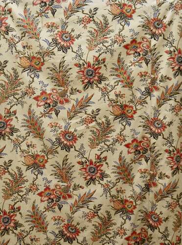 Passion Flowers Printed Cotton French 19th Century