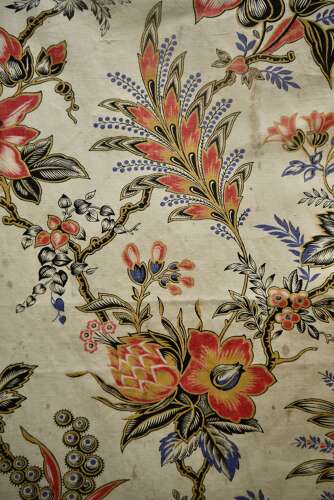Passion Flowers Printed Cotton French 19th Century