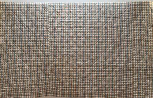 Indigo & Saffron Yellow Block Printed Quilt French 19th Century