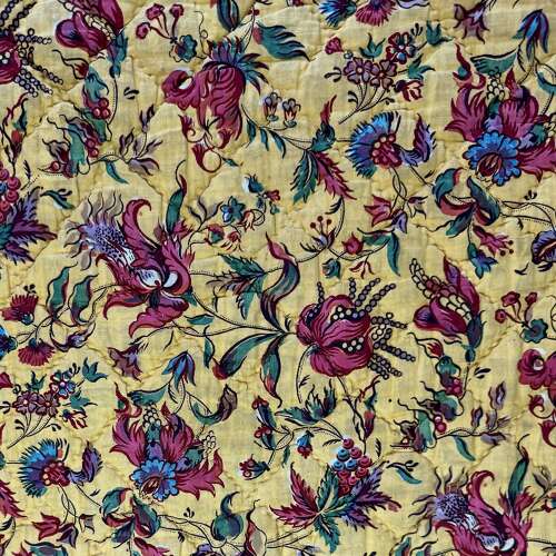 Block Printed Cotton Quilt French 18th Century