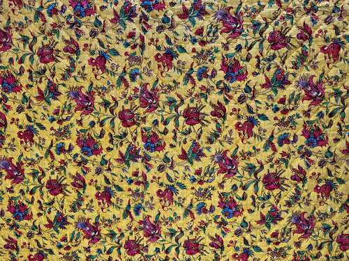 Block Printed Cotton Quilt French 18th Century