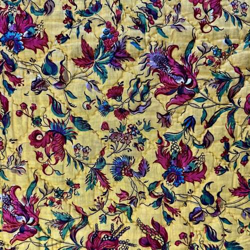 Block Printed Cotton Quilt French 18th Century