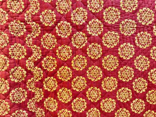 Block Printed Cotton Quilt French 18th Century
