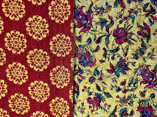 Block Printed Cotton Quilt French 18th Century