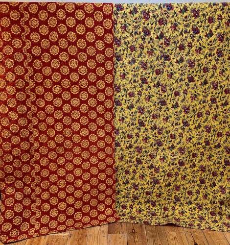 Block Printed Cotton Quilt French 18th Century