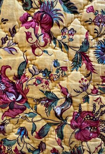 Block Printed Cotton Quilt French 18th Century