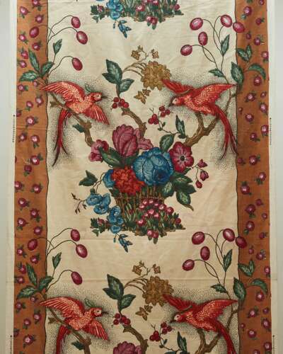 Birds & Flowers Cotton Length French Circa1920s