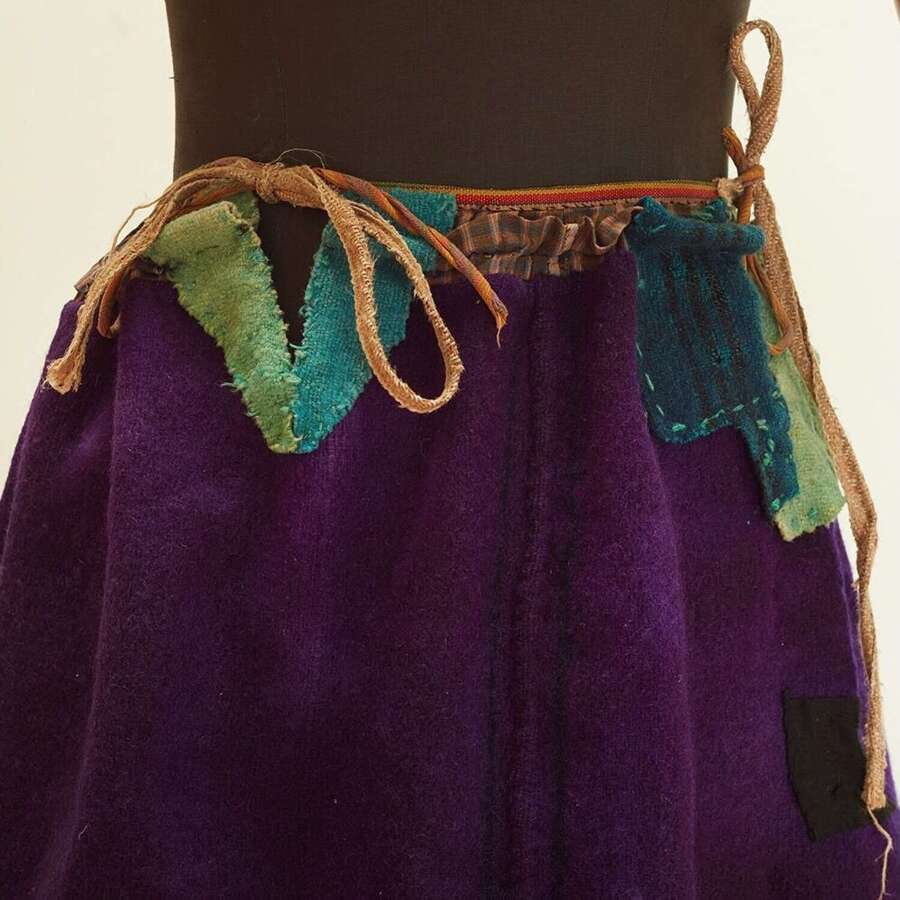Purple Boiled Wool Skirt French 19th Century