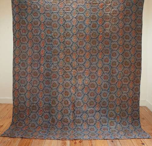 Boteh & Flower Motif Quilt French 19th Century