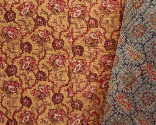 Boteh & Flower Motif Quilt French 19th Century