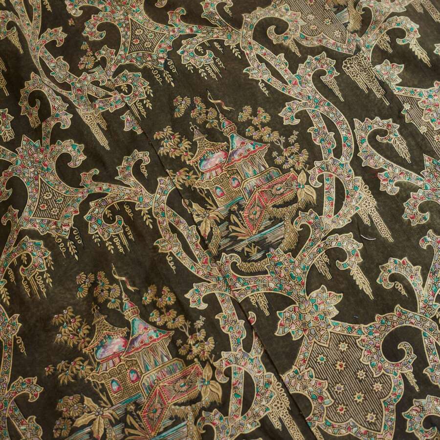Two Chinoiserie Curtains French 19th Century