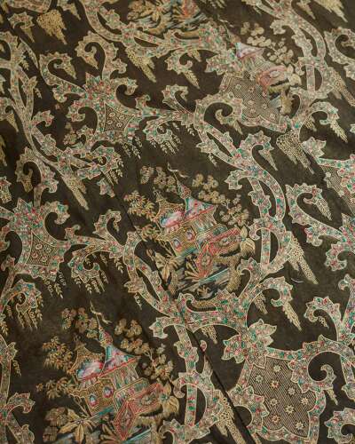 Two Chinoiserie Curtains French 19th Century