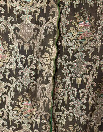 Two Chinoiserie Curtains French 19th Century