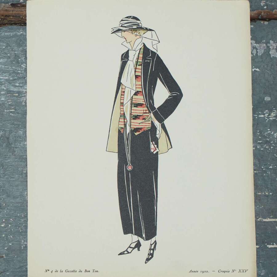 No 4 de la Gazette du Bon Ton Pocket Pochoir French 1922