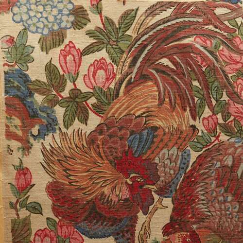 Jungle Fowl Linen Sample English 20th century