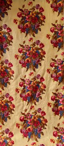 Floral Bouquets Printed Cotton Length English 20th Century