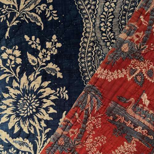 Indigo Flowers/ Dragon Boats Quilt