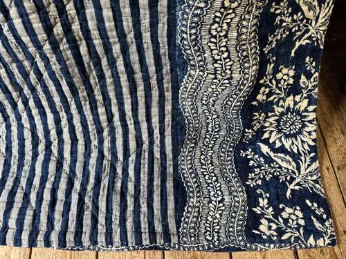 Indigo Flowers/ Dragon Boats Quilt