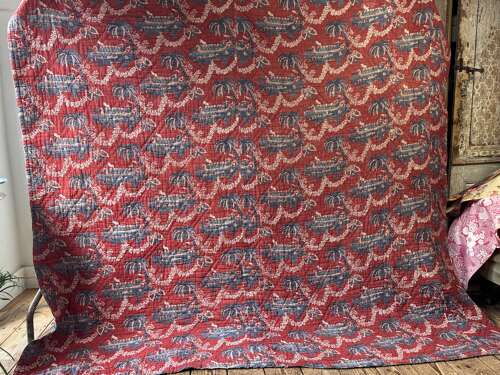 Indigo Flowers/ Dragon Boats Quilt