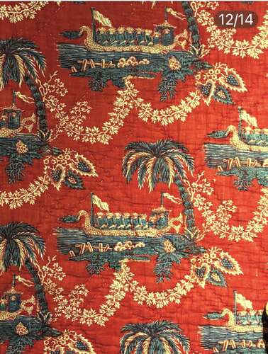 Indigo Flowers/ Dragon Boats Quilt