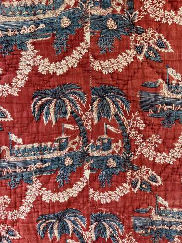 Indigo Flowers/ Dragon Boats Quilt