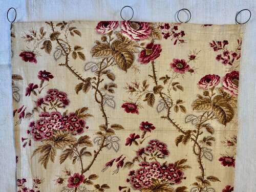 Roses Chintz Panel French 19th Century