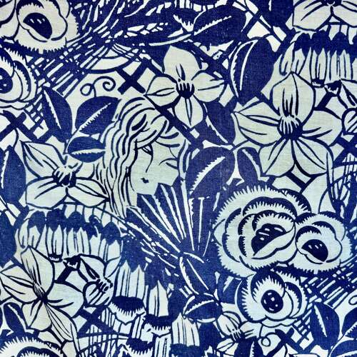 Blue & White Cotton Print French 20th Century