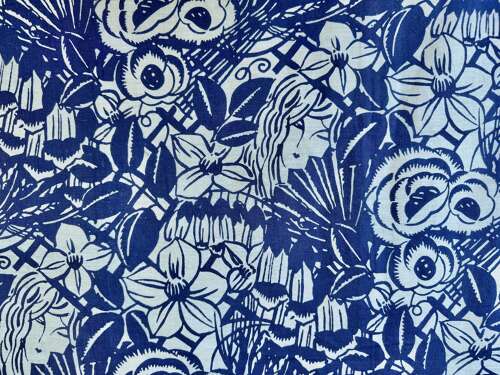 Blue & White Cotton Print French 20th Century