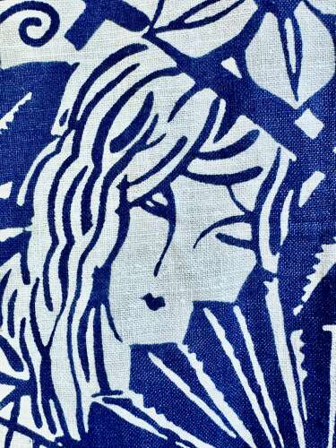 Blue & White Cotton Print French 20th Century