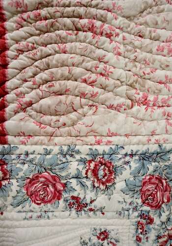 Roses Fichu Cotton Quilt French 19th Century
