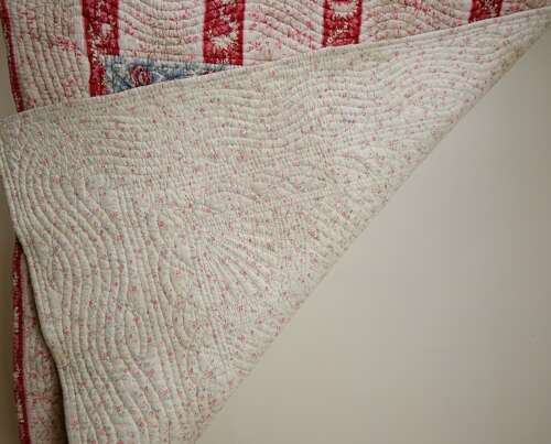 Roses Fichu Cotton Quilt French 19th Century