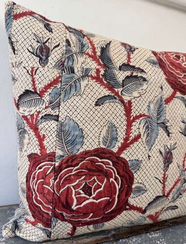 Roses Toile de Nantes Cushion French 18th Century