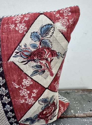Roses Toile de Nantes Cushion French 18th Century