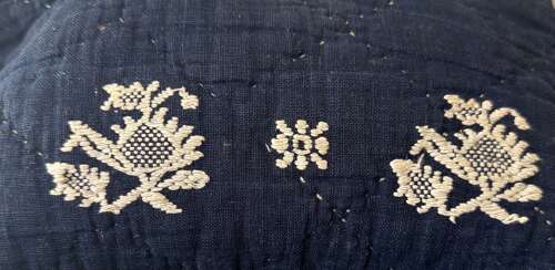 Indigo Cambresine Lavender Cushion French 18th Century