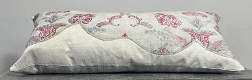 Tulips Block Printed Cotton Cushion French 18th Century